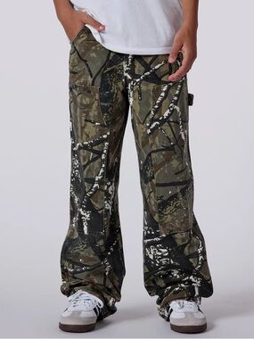 RSQ Men's Olive Camo Cargo Pants